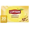 Lipton | Tisana Frutta Limone e Zenzero | 20 Filtri | Gusto Rinfrescante| Senza Caffeina | Bustine Confezionate Singolarmente