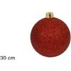 Due Esse Christmas Pallina di Natale 30cm Glitterata Rossa di Dueesse Christmas