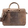 LEABAGS Istanbul Borsa a spalla in pelle I Borsa per computer portatile da 15 pollici I Borsa messenger in vera pelle di bufalo I Cartella I Borsa in pelle vintage I Borsa da scrivania I 40x31x12cm