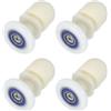 sourcing map Rulli per porta della doccia da 27 mm, guide scorrevoli di ricambio per porte in vetro del bagno da 4-6 mm, colore bianco, 4 pezzi