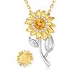 FANCIME Collana con ciondolo a forma di girasole, in argento sterling placcato oro, antistress, con scritta You are my sunshine, gioiello girevole, regalo di compleanno, Natale, per donne e donne