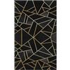 MANI TEXTILE TPS JAUDO_50 Tappeto, Poliestere, Nero/Dorato, x_80 cm