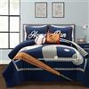 Lush Decor Set copripiumino reversibile oversize per bambini, 5 pezzi, per letto matrimoniale/matrimoniale, blu navy e grigio