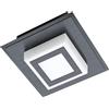 Eglo LED Lampada da soffitto Masiano 1, lampada da parete a 1 fiamma, lampada da soffitto in alluminio, acciaio e plastica nera satinata, lampada da soggiorno, luce calda
