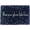Relaxdays Zerbino in Cocco, Snow Place, 60x40 cm, Antiscivolo, Resistente alle intemperie, Blu