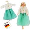 Heless Time2Shine 8370 - Giacca in Peluche per Bambole con Gonna in Tulle Yuki, nei Colori Turchese e Bianco, per Bambole Fashion di 29 cm di grandezza