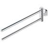 Duravit 0099221000 D codice portasciugamani a 2 bracci, mobili, 445 mm, cromato