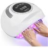 Nastopee Lampada UV per unghie in gel, 4 impostazioni timer, display digitale, 268 W, con 72 perline, sensore auto con luce manuale, per salone e casa