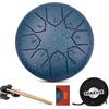 Shaevle Steel Tongue Drum 6 pollici 8 note Calm Drums, C Key Rain Drum Tamburi portatili Handpan, strumento a percussione Chakra con mazzuoli, borsa per tamburi, libro di musica
