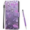 MadBee Custodia Compatibile con Huawei Honor 9 Lite, Portafoglio Creativo Colorato Libro Pelle PU Flip Caso Magnetica Supporto Cover per Huawei Honor 9 Lite (Goccia D'acqua B)