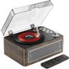 Gueray Lettore CD Bluetooth Portatile con Altoparlanti 3600mAh Ricaricabile Vintage per Casa, Lettore CD Retrò Legno Quercia Radio FM con Telecomando, Supporta Riproduzione USB AUX per Audiolibri