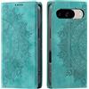 CASEONJAN Cover per Google Pixel 9 / Pixel 9 Pro, Pelle PU Custodia a portafoglio con scomparti per Slot Schede, Antiurto Flip Caso Cover per Google Pixel 9/9 Pro (Vintage Verde)