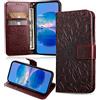 FCAXTIC Cover per Honor Magic7 Lite 5G, Custodia in Pelle PU, Antiurto Portafoglio Cover per Honor Magic7 Lite 5G, Marrone