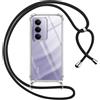 Pnakqil Cover per Xiaomi Redmi 15 4G con Cordino, Trasparente Custodia con Laccio Tracolla Cellulare Girocollo Collana Protettiva per Xiaomi Redmi 15 4G 6.9, Nero