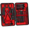 Jiujiutu Set da 15 pezzi tagliaunghie professionale acciaio inossidabile nero piedi set per manicure forbicine per unghie uomini e donne