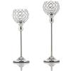 VINCIGANT - Set di portacandele in Cristallo Eleganti e di Grande Effetto Decorativo, Silver, 30 &35cm