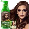Herbishh Shampoo colorante per capelli, 3 in 1, colore castano scuro per capelli grigi, senza ammoniaca, 500 ml, colora i capelli in pochi minuti (castano)