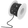 QUARKZMAN 10 Iarde 2mm Cristallo Strass Diamante Chiudi Catena Rifinitura Artiglio Coppa Catena per Cucito, Artigianato, Fai-da-Te Gioielli Matrimonio Decorazioni Nero Gemme Nero Base