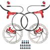 JFOYH Zoom HB876E Kit Freni Idraulici per eBike - Pinze a 4 Pistoni con Sensore Cut-off 2/3 Pin, Pre-Riempito con Olio Minerale, Rotori da 160 mm Inclusi