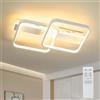 ANTENLICHT Lampada da soffitto LED 38W, quadrata, dimmerabile in modo continuo 3000-6500K, lampada da soggiorno con telecomando, metallo, con funzione di memoria, per camera da letto, sala da pranzo