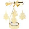 SHUOHONG Portacandele Girevole Rotante Natalizio in Metallo, Porta Candele Tealights, Porta Candele da Tavolo, Portacandele da Tavolo, Candele Decorative per Natale Compleanno Matrimonio (T)