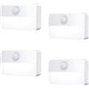 Ankilo Mini Luce con Sensore di Movimento, Luce Notturna LED a Batteria Senza Fili, Luce a Parete, Luci per Armadi, Luci Sicure per Corridoio, Cucina, Armadietto, Bianco, 4PCS
