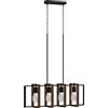 HOMCOM Lampadario a Sospensione Rustico con 4 Cornici Girevoli e Catena Regolabile, 80x21x90-130 cm, Nero e Marrone | Aosom Italy