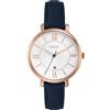 Fossil Orologio Jacqueline da donna, Movimento al quarzo a tre lancette con cinturino in pelle, Blu E Bianco