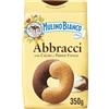 Mulino Bianco Biscotti Frollini Abbracci con Cacao e Panna Fresca, Senza Olio di Palma, Colazione Ricca di Gusto, 350 g (Confezione da 4)