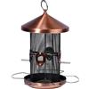 dobar 11517 - Mangiatoia grande con quattro barre di traino e staffe in metallo, 20 x 20 x 32 cm, in metallo, rame