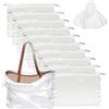 WEIWUXIAN 10 Pz Sacchetti con Coulisse Antipolvere In Seta, Sacchetti con Coulisse Antipolvere 50 * 40cm, Sacchetti Calzature per Viaggiare, Impermeabile Scarpe Borse, Con 20 Etichette da Appendere, Bianco