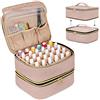 Luxja Borsa per la conservazione dello smalto per unghie, organizer per 60 flaconi di smalto (fino a 15 ml) e accessori per la progettazione delle unghie, a doppio strato, per unghie