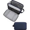 BAGSMART Beauty Case da Viaggio Uomo Donna, Borsa da Toilette con Doppia Apertura A Cerniera, Accessori da toilette Borsa da barba, Borsa per Cosmetici, Pellicola in Pelle Blu, Grande