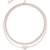 FEIKFEIZ Ghirlanda per caviglia a stile tennis con moissanite, diamanti coltivati in laboratorio da 4mm, argento placcato spessore con oro rosa 18K, ghirlanda per caviglia d'oro regolabile, regalo di gioielli