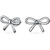 Bling Jewelry Orecchini A Bottone Con Fiocco Regalo Di Compleanno In Nastro Semplice E Delicato Per Donne E Adolescenti In Argento Sterling .925