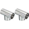 PATIKIL 1 Connettore A 3 Vie Per Tubi2 Pcs Morsetti In Acciaio Inox A Forma Di T Per Recinzioni A Catena Per Scaffali Negozio Ganci Appendiabiti Progetto Connettori TubiArgento