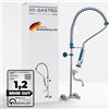 BE-GASTRO | Rubinetto professionale attacco a parete set di prelavaggio stoviglie, attacco a parete rubinetto, Gruppo doccia con miscelatore monoforo, con manopole multigiro e Rubinetteria