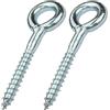 Aerzetix - C58286 - Set di 2 ganci a vite con occhiello anello Ø12x90mm per ponteggio tubolare - rete legno - fissaggio a parete - in acciaio - colore argento