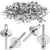 TXXATX 4,8x25 mm Rivetti Alluminio 120 Pezzi Rivetti Ciechi in Alluminio con Testa Larga Argento per Lavorazione del Legno Mobili Lamiera Automotive Attrezzature Meccaniche Industria