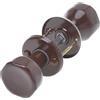 Aqbau® Pomello per porta girevole su rosetta rotonda, set completo di pomelli e viti (marrone)
