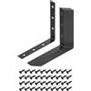 QUARKZMAN 10 Set Angolare A L Staffa Angolare Giunto Metallico Staffe Ad Angolo Retto Fermo Con Viti Per Scaffalature In Legno, Nero, 3.94x0.59x3.94