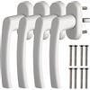 GETLITOOL 2 Paia Maniglia per Finestra in Lega di Alluminio Senza Cilindro di Chiusura 4PZ Maniglie per Porte Finestre a Battente Mandrino 35mm con Viti per DIY Protezione Antifurto - Bianco