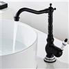 Keyohome Rubinetto Cucina Monocomando Cucina e Bagno Anticato Vintage Miscelatore Cucina Classico in Ottone (nero)