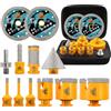 EXFEIN Kit di punte diamantate per piastrelle 12 pezzi - EXFEIN - Sega a campana 6/6/8/25/35/50/68mm+10mm Punte per dito+50mm Punte per squadre smussate+Adattatore + 2 pezzi da 125mm Disco diamantato