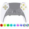 eXtremeRate Multicolore Tasti Luminosi per ps5 Edge Controller, 7 Colori 9 Effeti, D-pad Pulsanti Frontali Accessori D&F LED Kit per ps5 Edge Joystick(Senza Controller)-Oro Cromo