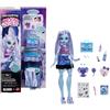 Monster High Self-Scare Secrets - Abbey Bominable, set con bambola e accessori, 13 sorprese a tema come henné, pittura e lavoretti all'uncinetto, 4+ anni, JHK44