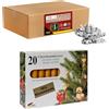 Idena 90487 - Portacandele per L'Albero di Natale, 20 Pezzi in Argento con 20 Candele in Giallo, portacandele in Metallo Vintage, con Clip per Rami Fino a 1,5 cm di Spessore