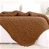 YAAPSU Coperta a maglia grossa, 129,5 x 160 cm, in ciniglia, per divano e letto, morbida, grande, lavorata a maglia grossa, grande e spessa (caramello)