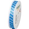 Halbach Seidenbänder Nastro decorativo per Oktoberfest | Larghezza: 15 mm Lunghezza: 25 m Colore: blu/bianco | Nastro regalo bavarese | per decorazione da tavolo o regali bavaresi