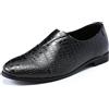 YFFUSHI Mocassini Uomo Stampa Coccodrillo Guida Piatti Leggeri Senza Lacci Slip on Penny Confort, Marrone, 45 EU